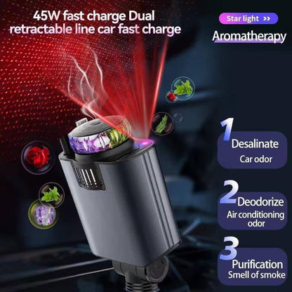 5-in-1 Retractable Car Charger & Starry Sky Aromatherapy Diffuser
