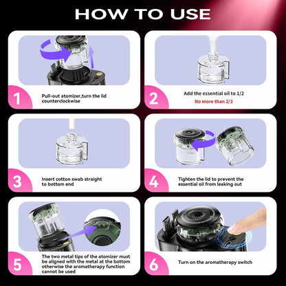 5-in-1 Retractable Car Charger & Starry Sky Aromatherapy Diffuser