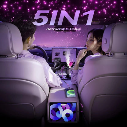 5-in-1 Retractable Car Charger & Starry Sky Aromatherapy Diffuser