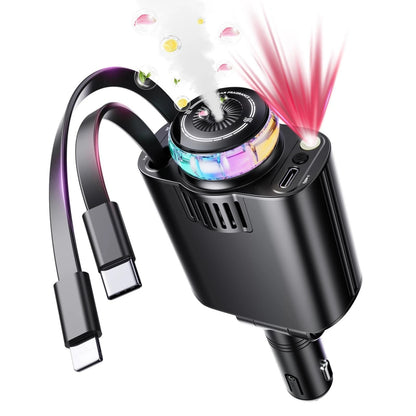 5-in-1 Retractable Car Charger & Starry Sky Aromatherapy Diffuser